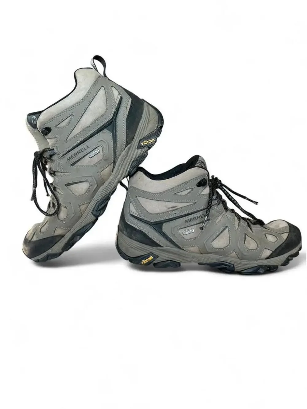 Merrell Moab FST Leather Mid Waterproof Hiking Boots Men’s 13 Boulder Vibram